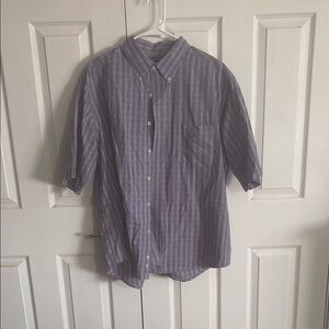 Men's Blue Striped Button-Down Shirt